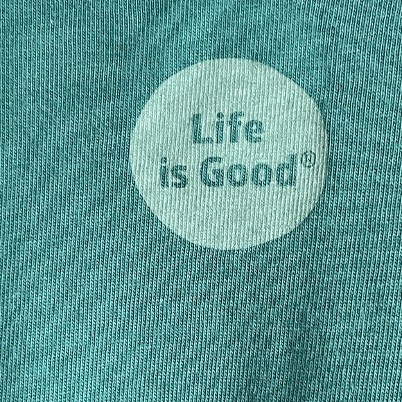 Life is good green long sleeve Christmas fox on a bike. Size large - Picture 4 of 6